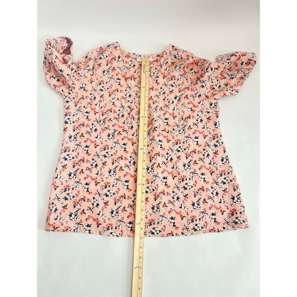 MOTHERHOOD FLORAL PATTERN V-NECK BUTTON DOWN TWO CHEST POCKETS MATERNITY BLOUSE - Picture 10 of 11